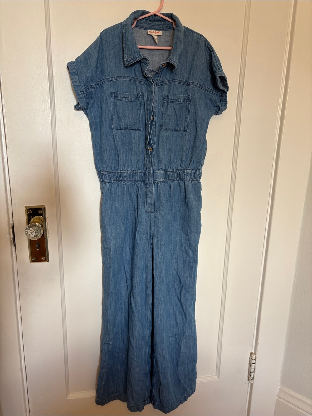 Cat & Jack Light Blue Denim Kids One-Piece Jumpsuit